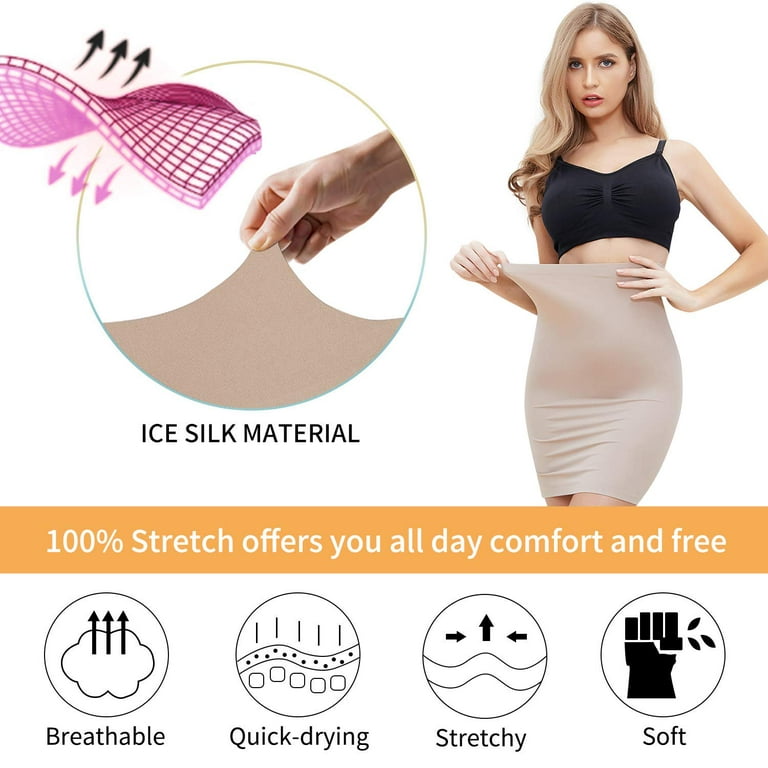 Women's Seamless Body Shaper Skirt, High Waist Tummy Control Half