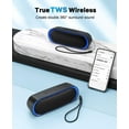thumbnail image 4 of Bluetooth Speakers, Waterproof Portable Speakers with TWS, 24 Playtime, Stereo Sound, Wireless for Home Shower Pool Beach Outdoor (Black), 4 of 4