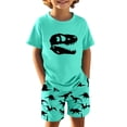thumbnail image 2 of Ensemble pour Garçon, Vêtements d'Été, T-Shirt à Col Rond Dinosaure à Manches Courtes, Ensemble Court, Vêtements Garçon 4T, 2 of 3