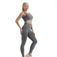 thumbnail image 3 of Traje de yoga para mujer, chándal de entrenamiento, conjuntos de ropa deportiva, súper elástico sin costuras, 3 of 7