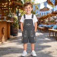 thumbnail image 2 of CONZONE Big Boys Overalls Adjustable Straps Graphic Jumpsuit for Kids Casual Romper for Boys, 2 of 4
