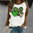 thumbnail image 2 of St. Patrick's Day Shirts for Women Crew Neck Casual Long Sleeve Patchwork Funny Printed Pullover Tops Sweatshirts(Khaki,XXL), 2 of 5