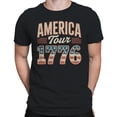 thumbnail image 2 of Smartprints America Tour 1776 Vintage Patriotic Men's T-shirt, Black, S, 2 of 3