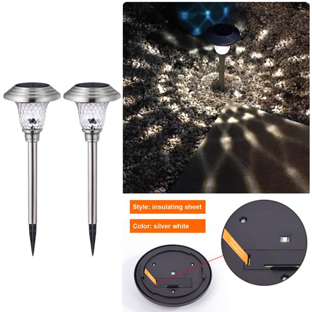Jardín Acero inoxidable LED Luz blanca brillante Uso inalámbrico Luz solar Wmkox8yii HFSH7070