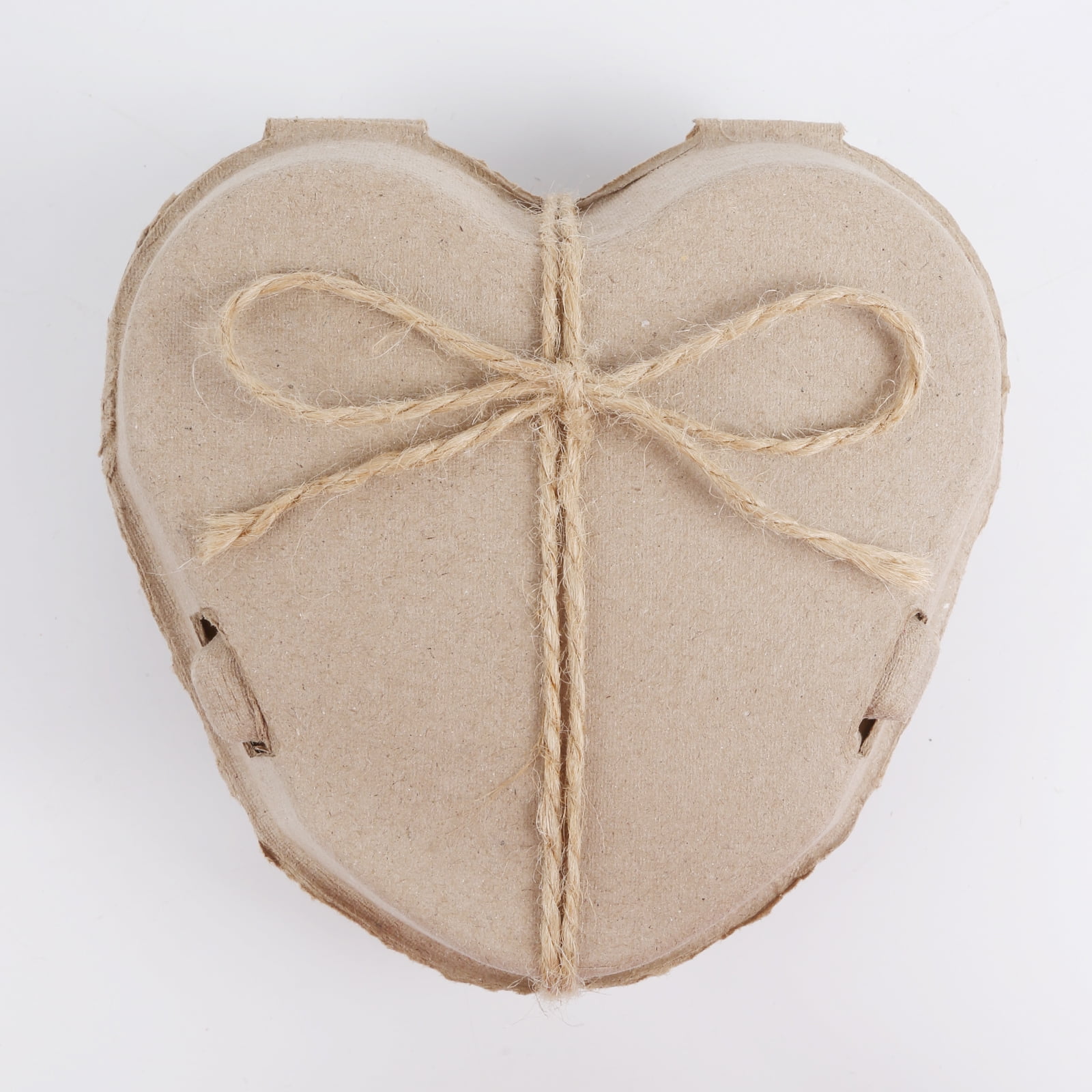 Strafriture 100Pcs Paper Pulp Egg Cartons Bulk, Heart Shape Egg Box Bulk for 3, Case Holder Containers with Jute Rope for Home Kitchen Baking Storage,Brown