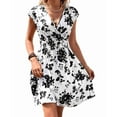 thumbnail image 3 of Women Wrap Dress Summer V Neck Cover Ups Dresses Casual Sundress White S, 3 of 8