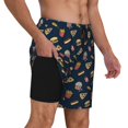 thumbnail image 2 of Honeii Fast Food Print Men's Swim Shorts,Mens Swim Trunks,Breathable Mesh Beach Shorts for Swimming,Surfing, and Beach Activities-Small, 2 of 6