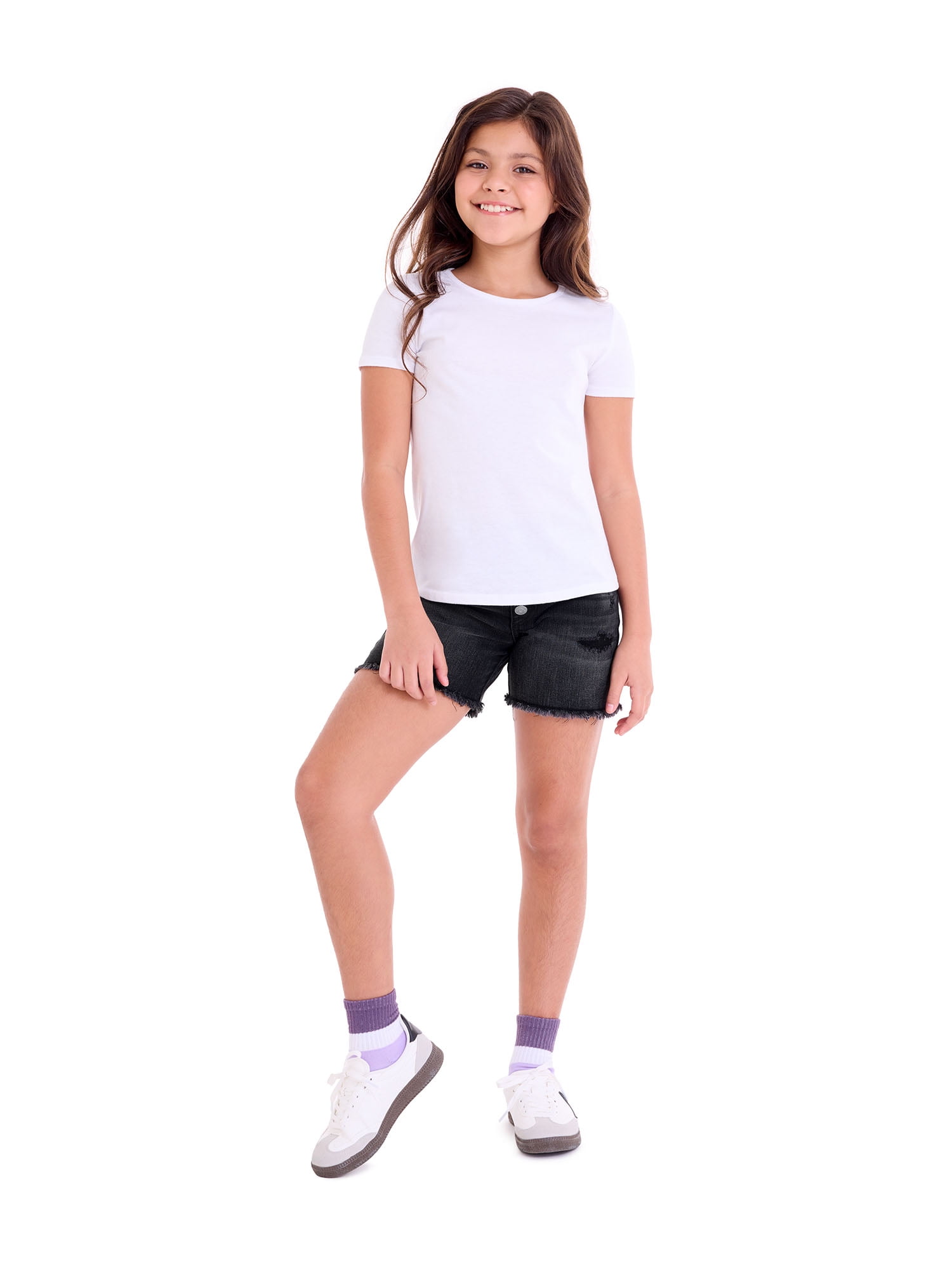 Jordache Girls Exposed Button Midi Short, Sizes 5-18