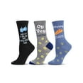 thumbnail image 2 of MeMoi 3 Pair Women's Hanukkah Holiday Novelty Crew Socks - Womens - Female, 9-11, Black, 2 of 2