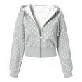 thumbnail image 5 of HCYSFG Womens Cute Polka Dot Hoodie Y2k Zip Up Hoodies Jackets Fleece Cropped Sweatshirt Hooded Fall Tops, 5 of 5