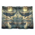 thumbnail image 7 of Yayeee Kitchen Curtains Tier Pair Light Filtering 27"x36" Rod Pocket Short Cafe Window Panel, Whale and Moon, 7 of 7