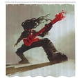 thumbnail image 3 of Ambesonne Fantasy Shower Curtain, Hipster Rocker Guitar, 69"Wx75"L, Red Grey, 3 of 5