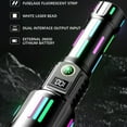thumbnail image 2 of Linterna LED recargable de alto lumen 3000 mAh Carga tipo C 7 modos IPX6 Resistente al agua Rango de 3280 pies Pantalla digital Emergencia al aire libre para acampar Caza ligera Aleación de aluminio, 2 of 7