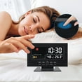 thumbnail image 3 of REGALWOVEN Electric Alarm Clock, Weather Forecast, Battery Backup, Simple Operation for Bedroom White 5.9"L x 2.2"W x 4.7"H, 3 of 6