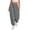 Gray, variant on Womens Baggy Wide Leg Pants Casual Elastic Waisted Palazzo Harem Pants with Pockets Army Green,S
