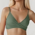 thumbnail image 2 of Women Bathing Suits Square Neck Ruched Blouson Tank Top Swim Dress Summer Beach Holiday Top Army Green XXL, 2 of 5