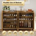 thumbnail image 5 of Luban Nese Boho Rattan Shoe Storage Cabinet Wooden Freestanding 2 Doors, 5 of 7