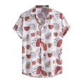 thumbnail image 1 of Camisas De Lino Para Hombre Camisas de un solo pecho para hombre, camisas informales de manga corta para playa con solapa de Color sólido para vacaciones al libre (White, XL), 1 of 7
