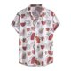 thumbnail image 1 of Camisas De Lino Para Hombre Camisas de un solo pecho para hombre, camisas informales de manga corta para playa con solapa de Color sólido para vacaciones al libre (White, XXL), 1 of 7