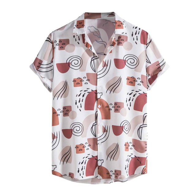 Camisas De Lino Para Hombre Camisas de un solo pecho para hombre, camisas informales de manga corta para playa con solapa de Color sólido para vacaciones al libre (White, XL)