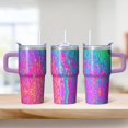 thumbnail image 2 of Leak Proof Lid and Straw 20oz Tumbler with Handle, Geometric Stainless Steel Insulated Double Wall Travel Cup, 2 of 5