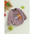 thumbnail image 3 of Wassery Infant Baby Girls Halloween Costume 6M 12M 18M 24M Newborn Girl Jumpsuit Long Sleeve Round Neck Letters Pumpkin Print Pullovers Bodysuit Fall Casual Clothes 0-24M, 3 of 8