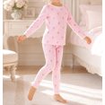 thumbnail image 4 of WIBACKER 2-7 Years Toddler and Little Girls' Long Sleeve Pajamas Set Cotton Top and Pants 2 Piece Sleepwear Pjs - Pink Flowers, 4 of 12