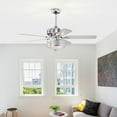 thumbnail image 3 of Warehouse of Tiffany AY16Y16CR Callen 52 in. 3-Light Indoor Chrome Finish Ceiling Fan with Light Kit, 3 of 5