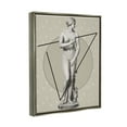 thumbnail image 4 of Stupell Industries Classic Statue on Geometric Abstract Painting Gray Floater Framed Canvas Art Print Wall Art, 17 x 21, 4 of 10