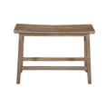 thumbnail image 2 of 33 Inch Saddle Seat Bench with Angled Frame- Sandblasted Brown Acacia Wood, 2 of 11
