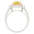 thumbnail image 4 of 2.07 ct Princess Cut Simulated Yellow Diamond with Simulated Diamond Halo Accents 18K White/Rose Gold Womens Engagement Ring, 4 of 5