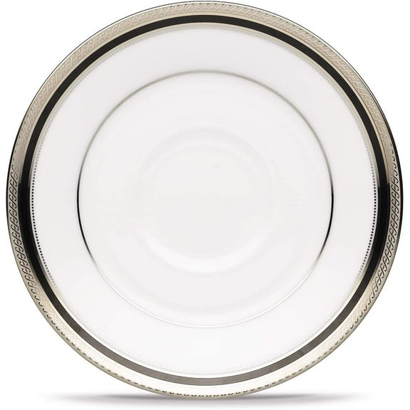 Noritake Austin Platinum Saucer, Black/White, 6”
