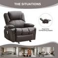 thumbnail image 6 of JONPONY Manual Recliner Chair with Heat Therapy and Massage Function, Heavy Duty Reclining Mechanism Massage Chair, Elderly Single Rocker Sofa with Cup Holders for Bedroom Home Theater,Brown, 6 of 13