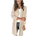 thumbnail image 2 of Simua Women's 2024 Trendy Cardigan Sweaters Open Front Long Sleeve Mid-Length Coats with Pockets, 2 of 7