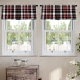 thumbnail image 2 of LALILO Kitchen Curtain Valance Red Black And White Rod Pocket Window Curtain 52"x 18" Set of 2, 2 of 6