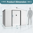 thumbnail image 4 of SOLAURA 8'x6' Outdoor Metal Storage Shed Garden Tool Shed with Sliding Door - White, 4 of 8