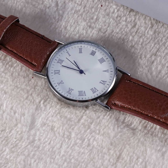 EXHUMKY Men's Quartz Watch with Brown Strap, Stylish and Sturdy Design for Casual and Business Use