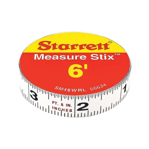 Cinta métrica Starrett SM46WRL, adhesivo de 1,27 cm x 1,8 m