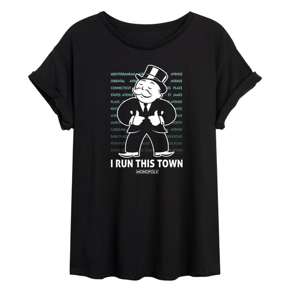 Monopoly - I Run This Town - Women's Oversized Graphic T-Shirt