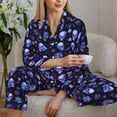 thumbnail image 6 of Sikiie Skull flower leaf purple Women's Long-Sleeve Shirt and Full-Length Bottom Pajama Set (s-xxl)-XX-Large, 6 of 7