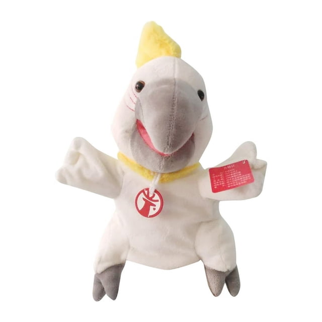 Simulation Soft Bird Parrot Plush Sleeve Hand Puppet Stuffed Doll Toy Kids Gift Green