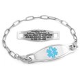 thumbnail image 1 of MedicEngraved Stainless Steel Custom Medical Alert Bracelet - 4mm Paperclip Link, 1 of 7