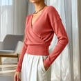 thumbnail image 6 of Sevevn Women's Wrap V-Neck Cropped Knit Sweater Long Sleeve Casual Tops, 6 of 8