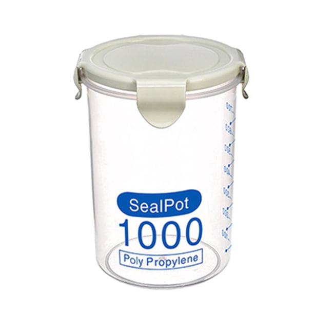 Bearachild Plástico Sellado Latas Cocina Caja Almacenaje Transparente Food Bote Keep Fresh Organizadores de utensilios de cocina verde L Bearachild HA0062-08B