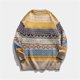 thumbnail image 4 of Suéteres vintage para mujer Otoño Invierno Retro Rayas de gran tamaño Suéter Casual Suelto Jumper Tops Café..., 4 of 4