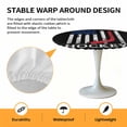 thumbnail image 2 of Elastic Fitted Round Tablecloth, Black American Flag Waterproof Stretch Table Cover for 36"-44" Tables, Abstract Red Hockey Stripes Us Flag Washable Outdoor Tablecloths for Patio, Picnic, Camping, 2 of 9