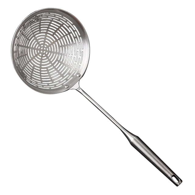 Colador de araña con agujero para colar y cuchara para escurrir frutas. 18 cm
