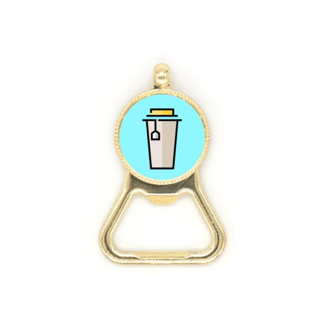 Simplicity Caricature Milk Tea Cup Pixel Beer Bottle Cap Opener Stainless Steel Key Chain