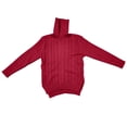 thumbnail image 4 of IMENGL Mode Couleur Unie Col Roulé Tricot Rétro Chandail à Manches Longues pour Femmes, Rouge m, Taille m-TG, 4 of 5