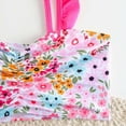 thumbnail image 5 of TOWED22 Girls Bathing Suits 3 Piece Swimsuit Bikini Set Quick Dry Cover Up Skirt Floral Print Swimwear 5-12 Years Hot Pink,3-4 Y, 5 of 7